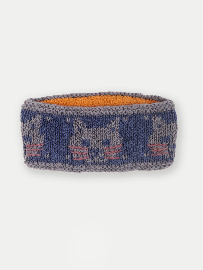 Wool Kitty Knit Headband | Blue-Image 1